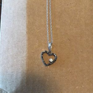 Black Diamond Heart Necklace